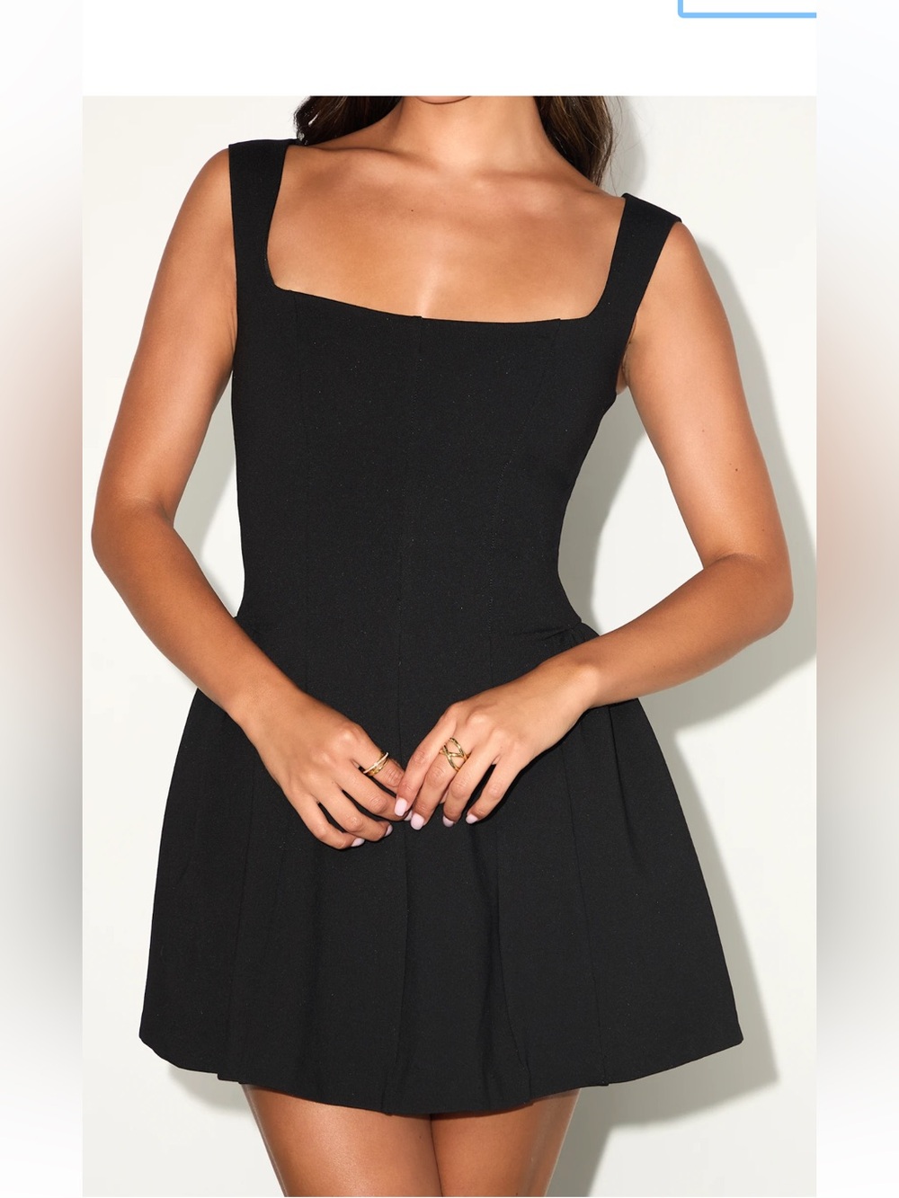 Lulu's Black Square-Neck Mini Dress - Picture 2 of 3